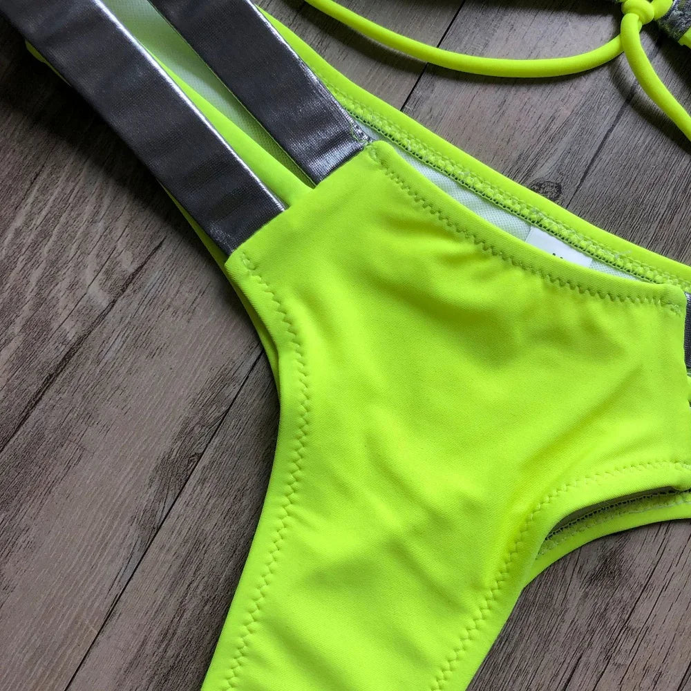 2023 Gold Stamping Women Bikini Set Sexy Padded Women Swimsuit Push Up Bikini Swimwear Summer Beachwear Brazil Bathing Suit