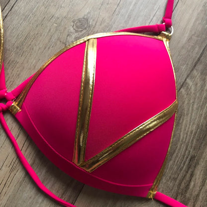 2023 Gold Stamping Women Bikini Set Sexy Padded Women Swimsuit Push Up Bikini Swimwear Summer Beachwear Brazil Bathing Suit