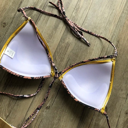 2023 Gold Stamping Women Bikini Set Sexy Padded Women Swimsuit Push Up Bikini Swimwear Summer Beachwear Brazil Bathing Suit