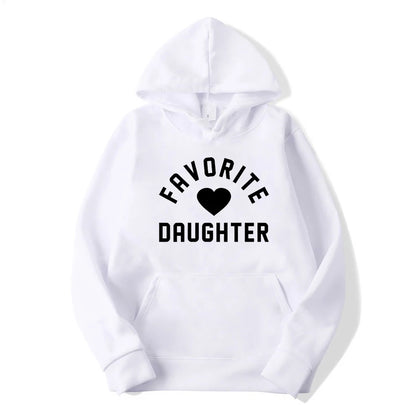 Favorite Daughter Hoodies Women Funny Mom Sweatshirt Hoodie for Daughter Great Gift Idea