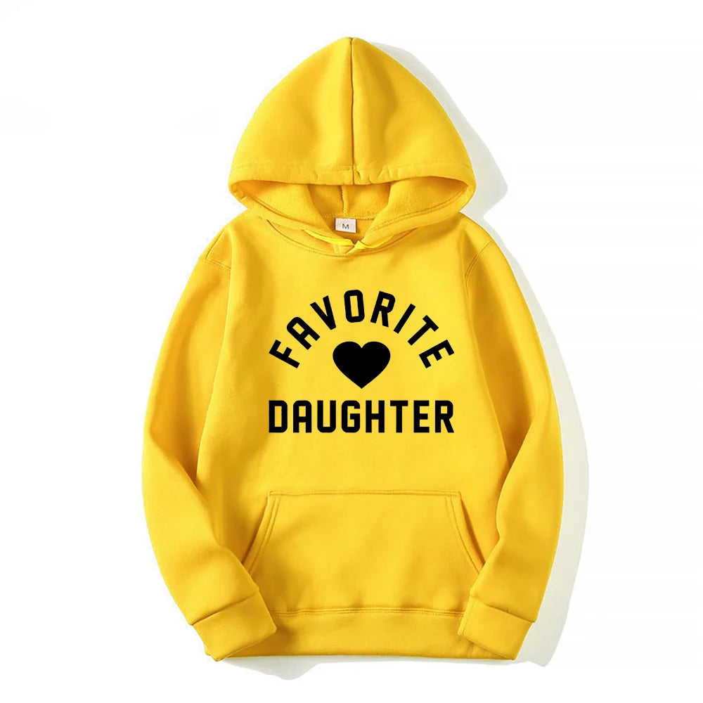 Favorite Daughter Hoodies Women Funny Mom Sweatshirt Hoodie for Daughter Great Gift Idea