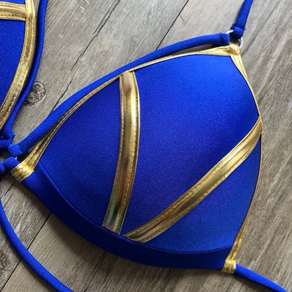 2023 Gold Stamping Women Bikini Set Sexy Padded Women Swimsuit Push Up Bikini Swimwear Summer Beachwear Brazil Bathing Suit