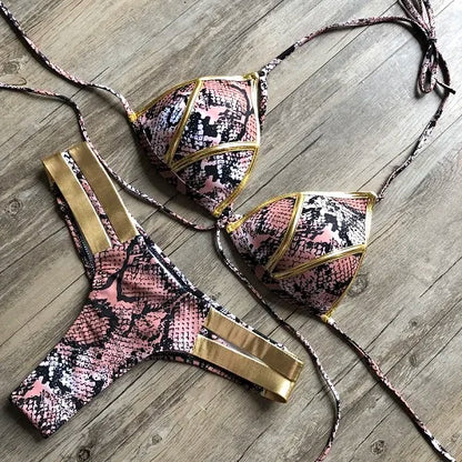 2023 Gold Stamping Women Bikini Set Sexy Padded Women Swimsuit Push Up Bikini Swimwear Summer Beachwear Brazil Bathing Suit