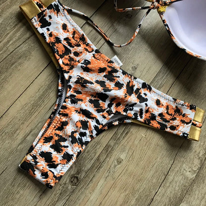 2023 Gold Stamping Women Bikini Set Sexy Padded Women Swimsuit Push Up Bikini Swimwear Summer Beachwear Brazil Bathing Suit