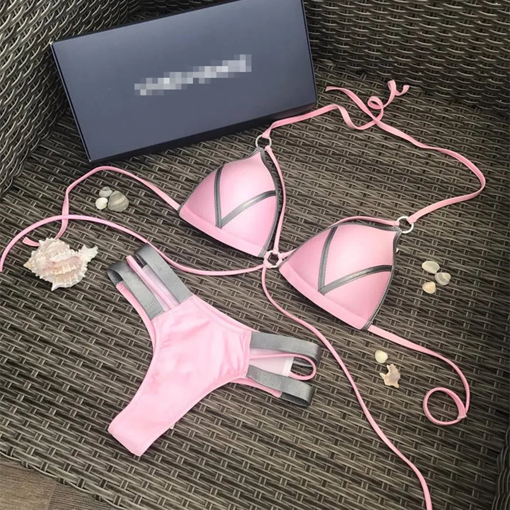 2023 Gold Stamping Women Bikini Set Sexy Padded Women Swimsuit Push Up Bikini Swimwear Summer Beachwear Brazil Bathing Suit