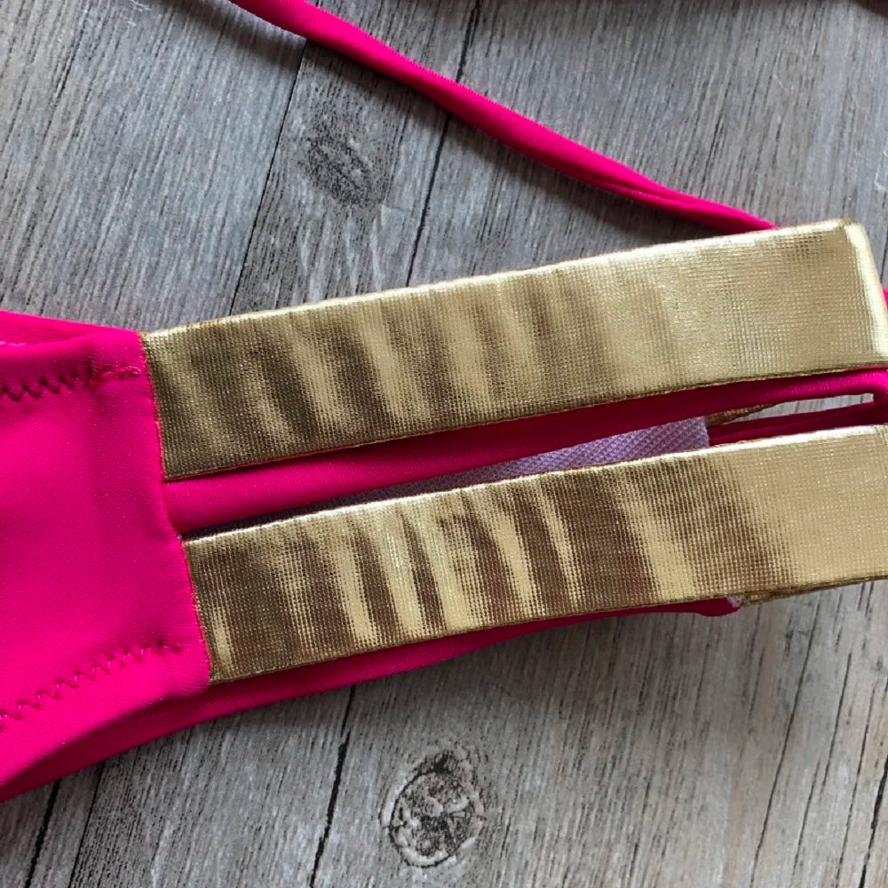 2023 Gold Stamping Women Bikini Set Sexy Padded Women Swimsuit Push Up Bikini Swimwear Summer Beachwear Brazil Bathing Suit