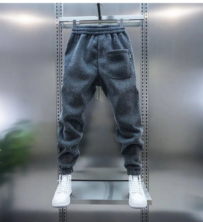 Spring And Autumn Men Harem Pants Zebra Striped Trousers Sport Clothing Cargo Sweatpants Brushed Loose Waist Versatile Pants