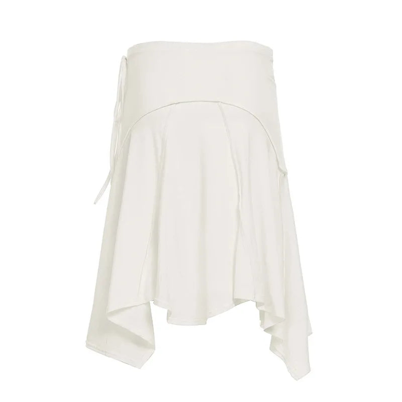Vacation style temperament irregular European and American fashion spicy girl mid length skirt