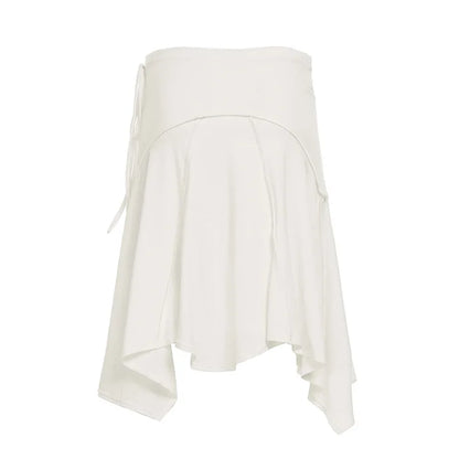 Vacation style temperament irregular European and American fashion spicy girl mid length skirt