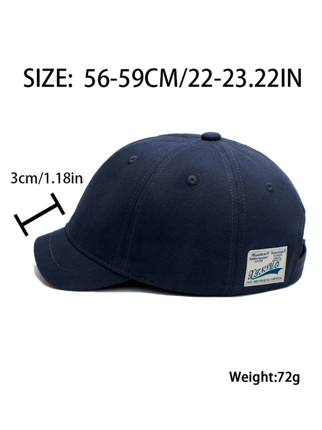 Men Women Short Edge Baseball Caps Casual Outdoor Cycling Caps Nylon Fastening Strap Adjustable Street Retro Embroidered Dad Hat