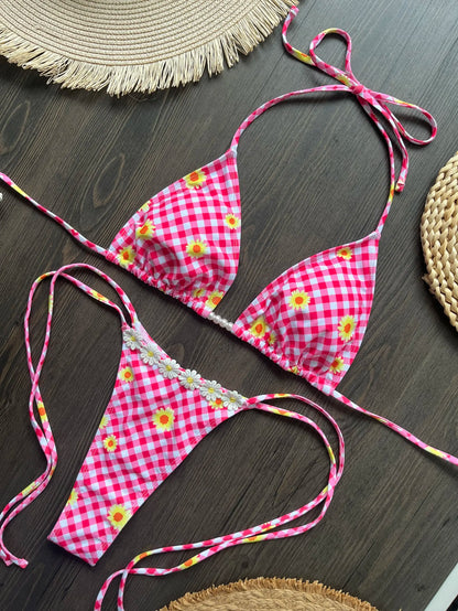 Micro Bikinis 2025 Sexy Women Swimsuit Swimwear Female Thong Bikini Set Biquini Bathing Suit Print Swimming Suits Beachwear
