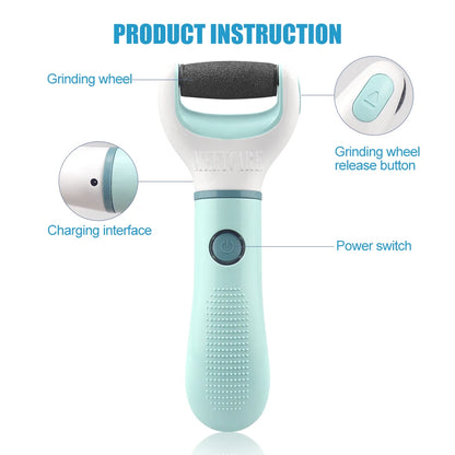 Wireless Foot Grinder USB Recharge Waterproof Anti Callus Dead Skin Cracks Pedicure Shaver Remove Dry Dead Cracked