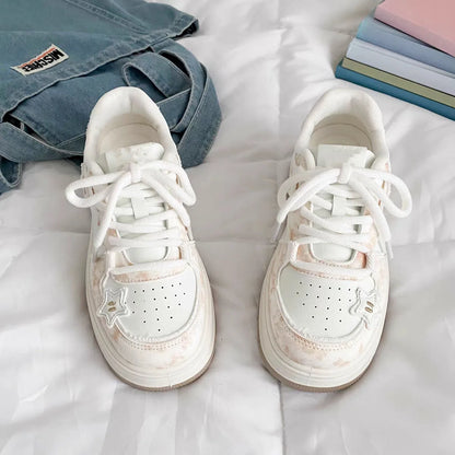 2026 Spring New Platform Sneakers for Women Fashion Casual Pink Shoes Female Lace Designer Chunky Sneakers Shoes Woman