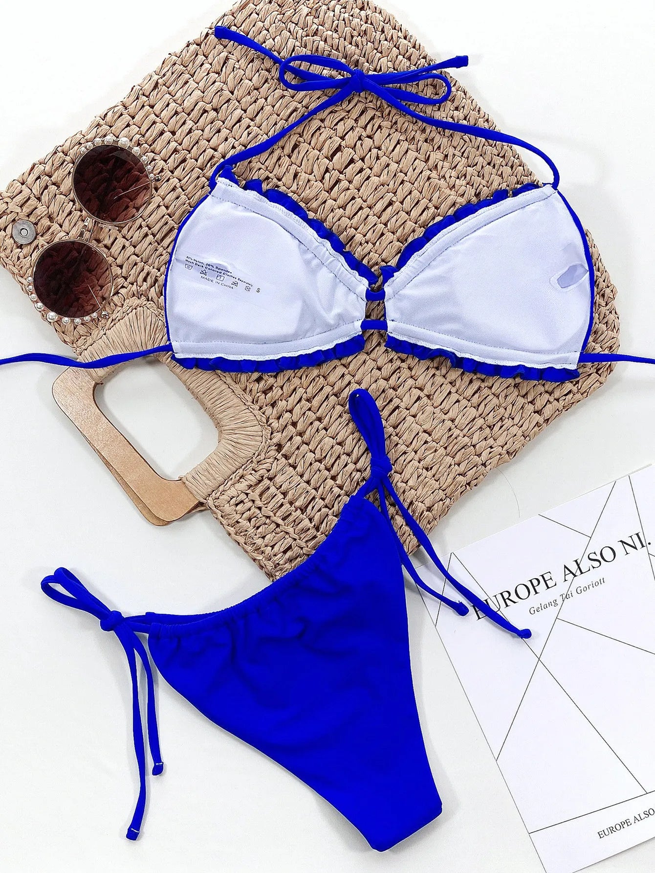 2023 Sexy Ruffle Frill Bikini Solid Swimwear Women Swimsuit Female Bikini Set Brazilian Bathing Suit Beachwear Swim Lady Bathers