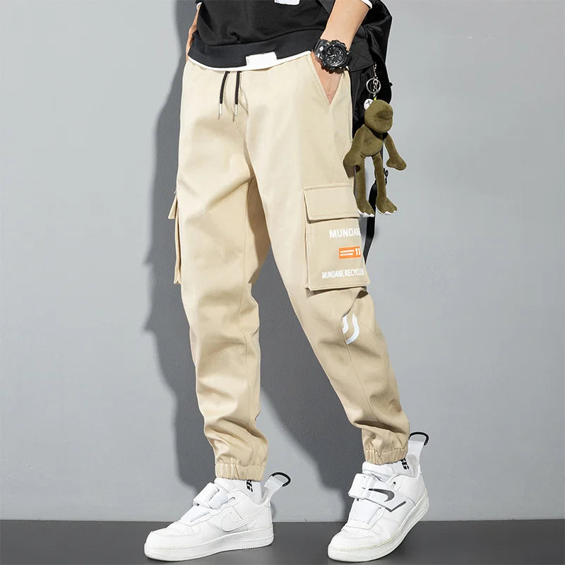 Orange Cargo Pants Men Hip Hop Joggers Y2K Streetwear Casual Pants Green Plus Size Camo Cotton Camouflage Korean Fashion Chinos