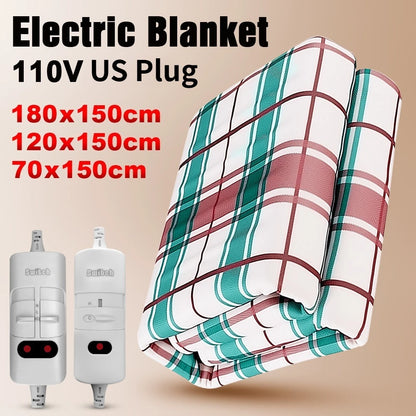 110V US Plug Electric Blanket Body Warmer Heated Blanket Thermostat Electric Heater Blanket Electric Heating for Winter Room Use