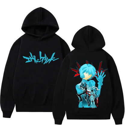EVANGELION Eva Anime Hoodies Men Hoodie Sweatshirts Casual Long Sleeve Pullovers Hooded Sweater Cartoon Warm Hoody Tops Gifts
