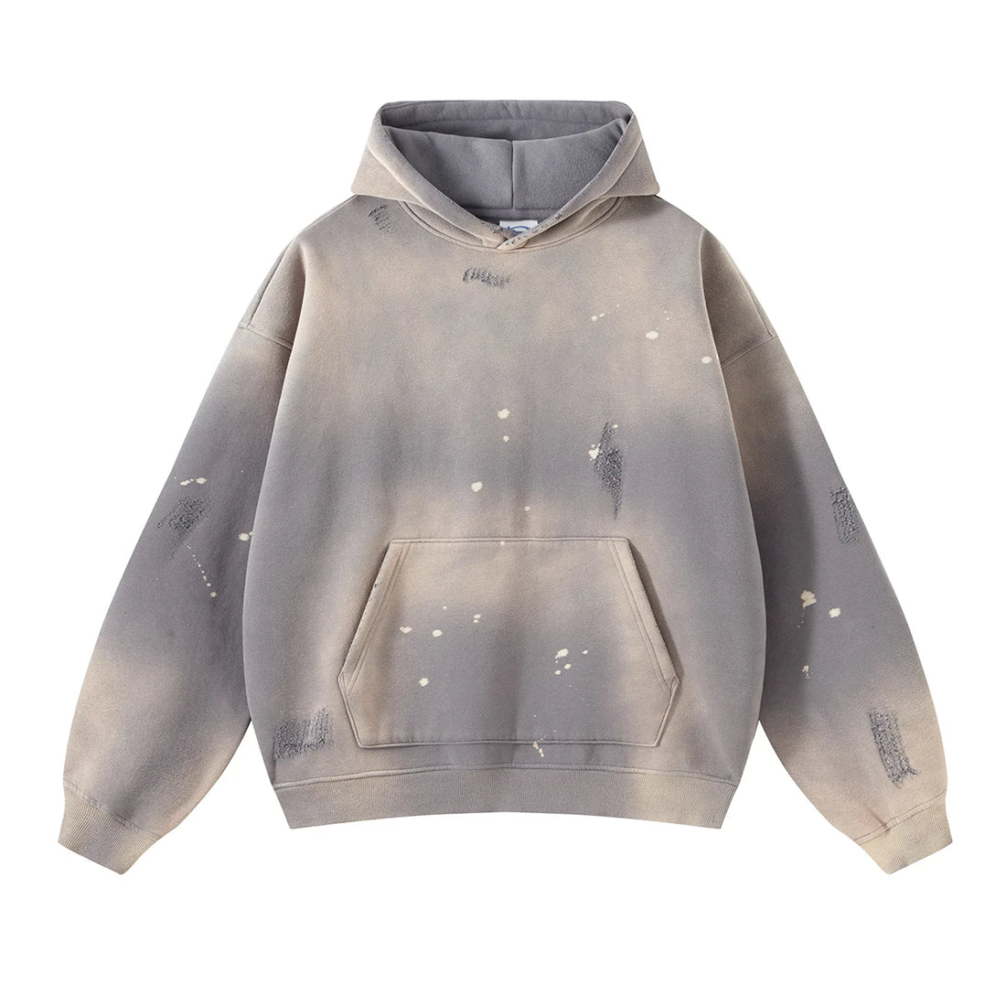 Street Wear Speckled Ink Rubbed Hooded Hoodies Fashion Sense Distressed Winter Coat Men&