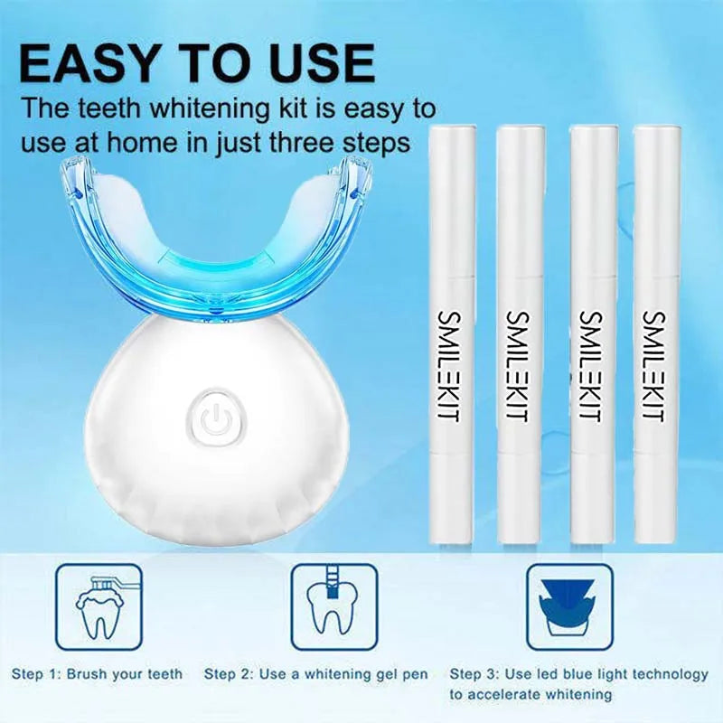 Wholesale Customizable Fast Whitening Teeth Kit Multi-Purpose Wireless LED Light with Four Whitening Gel Pens for Home Use