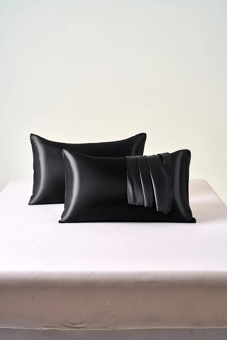 2pcs Satin Pillowcase for Skin and Hair, Satin Pillow Cases Set of 2 Soft Breathable Smooth Cooling Pillow Covers for Sleeping