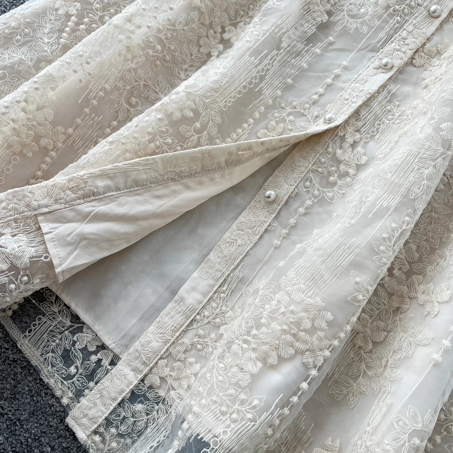 French Luxury Fashion Flower Mesh Embroidery Dress High Quality Women Stand Long Flare Sleeve Ruffles Belt Party Long Vestidos