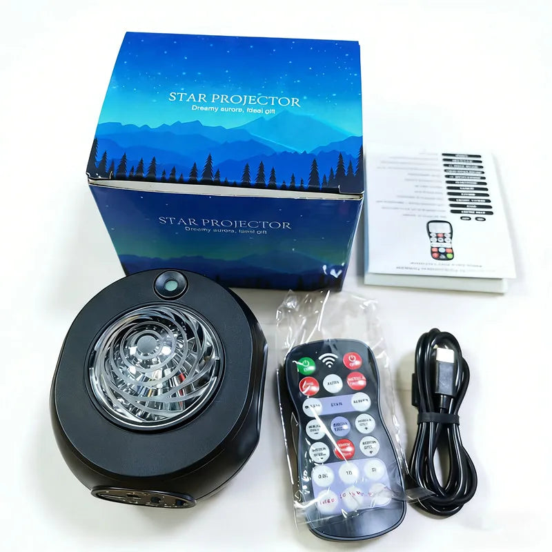 Galaxy Projector - USB-powered portable star projection lamp. Multi-color night light. Fantastical starry night sky effect light