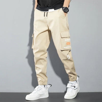 Orange Cargo Pants Men Hip Hop Joggers Y2K Streetwear Casual Pants Green Plus Size Camo Cotton Camouflage Korean Fashion Chinos