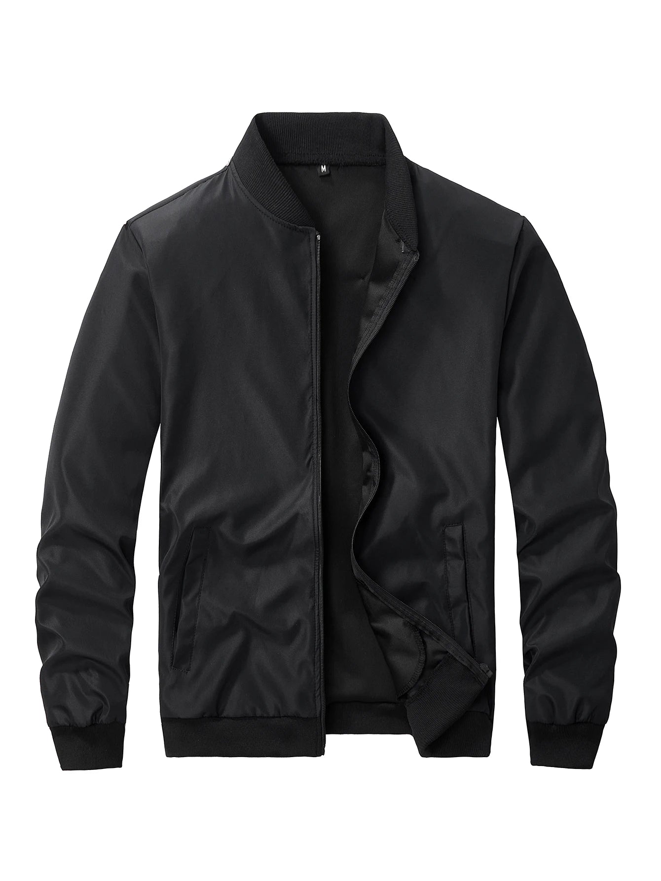 2024 Spring and Autumn New Baseball Collar Short Loose Solid Color Jacket Men&