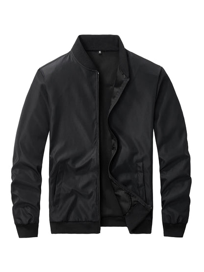 2024 Spring and Autumn New Baseball Collar Short Loose Solid Color Jacket Men&