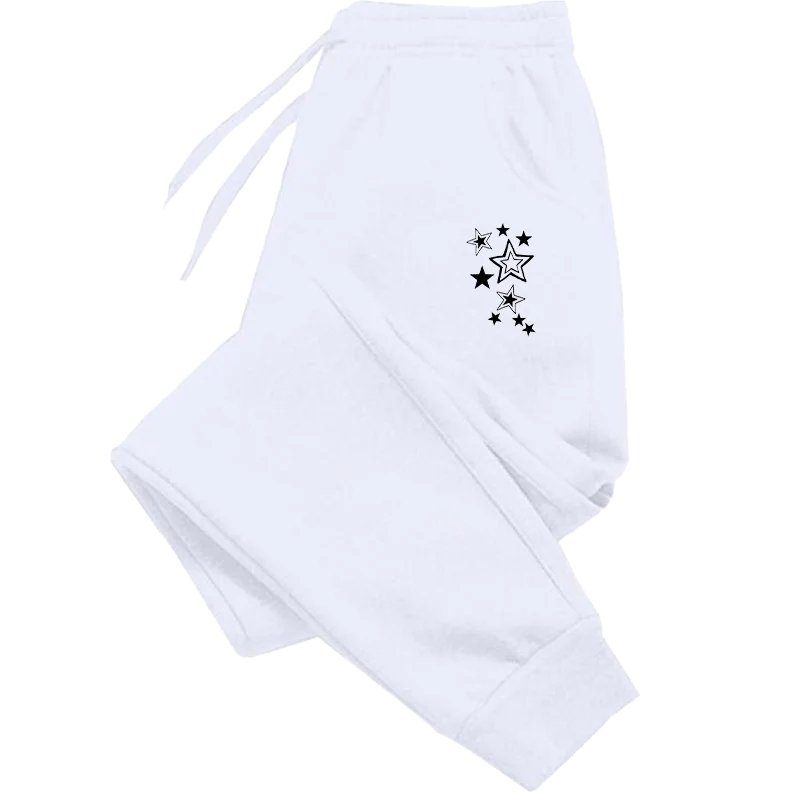 Clothes for Women Stars Print Pant Slacks Woman Clothing White Pants Women&