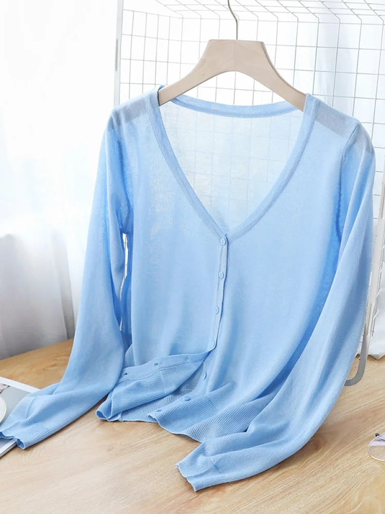 Ice Silk Thin Knitted  Women&
