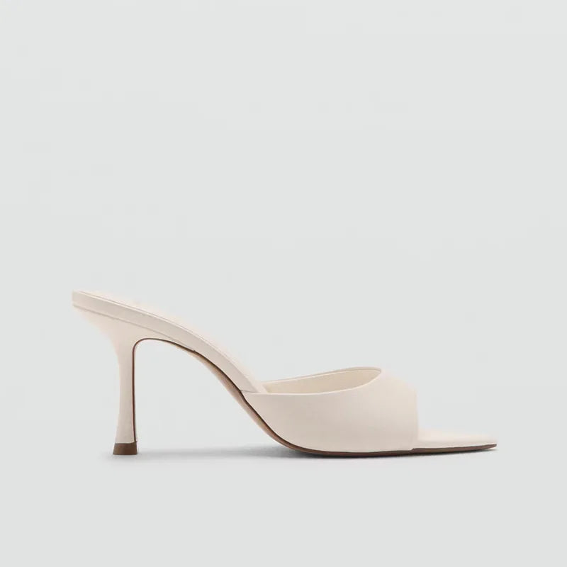 Designer Soft Leather High-heeled Sandals for Woman Sexy Pointed Toe Thin High-heeled Slippers Comfortable Summer Women&