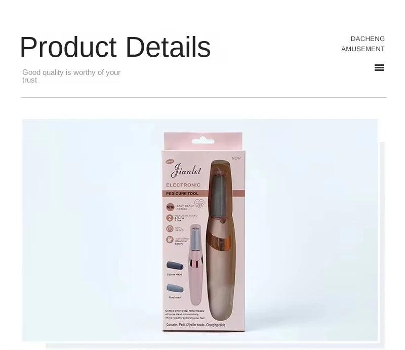 Electric callus removal foot care tools - dry and wet foot files for removing dead skin, charging foot pedicure tools