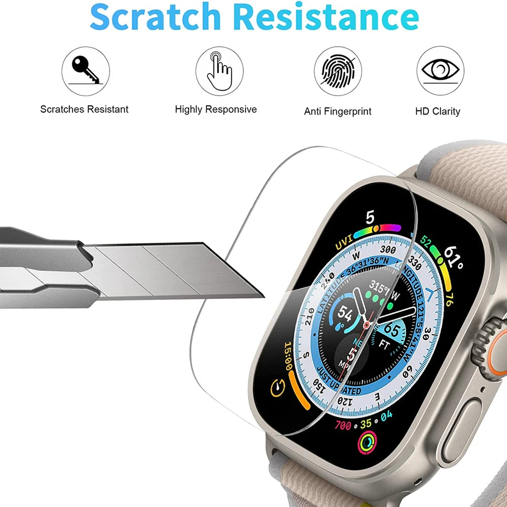 Tempered Glass for Apple Watch Ultra 49mm Screen Protector Anti-Scratch for Smartwatch Apple Watch 8 Pro 49mm HD Glass Protectiv