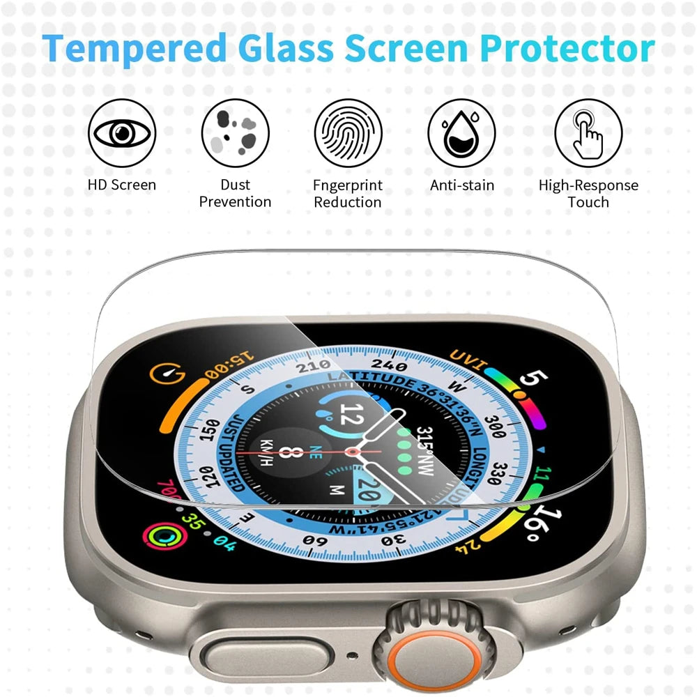 Tempered Glass for Apple Watch Ultra 49mm Screen Protector Anti-Scratch for Smartwatch Apple Watch 8 Pro 49mm HD Glass Protectiv