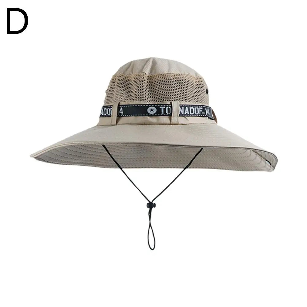 Summer Large Sun Hat Men Women Breathable Fishing Caps Sun UV Protection Mesh Fisherman Hat Hiking Outdoor Beach Cap