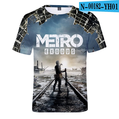 Game Metro Exodus 3D Print T-Shirt Men/Women Summer Fashion Short Sleeves Men Women Casual Trendy T Shirts Oversized
