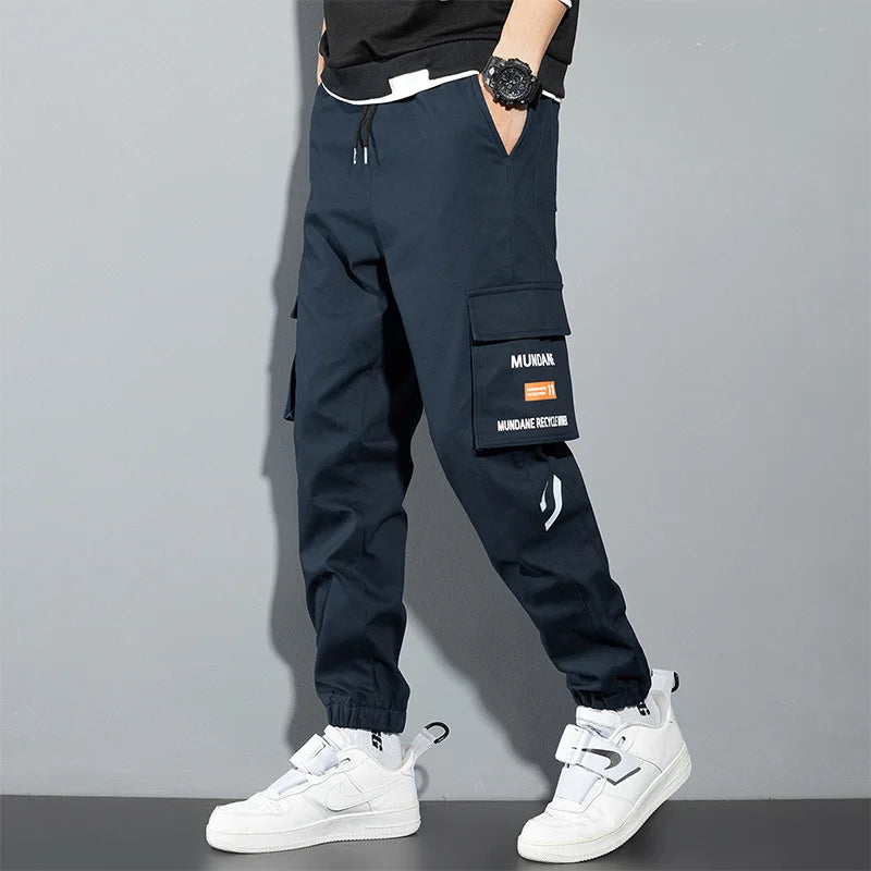 Orange Cargo Pants Men Hip Hop Joggers Y2K Streetwear Casual Pants Green Plus Size Camo Cotton Camouflage Korean Fashion Chinos
