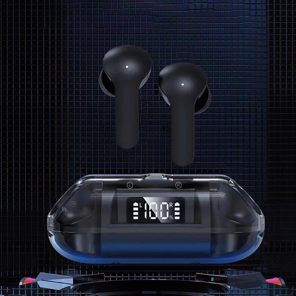 In-ear gaming and music earbuds with wireless charging case, offering clear sound quality, suitable for music, gaming, and sport
