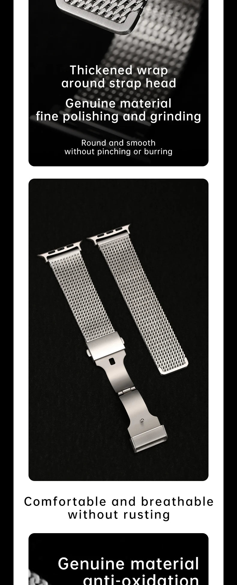 Luxury Milanese Mesh Apple Watch Ultra 2 Band, 316L Stainless Steel Watch Strap, For Apple Watch 49mm 45mm 44mm 41mm 40mm