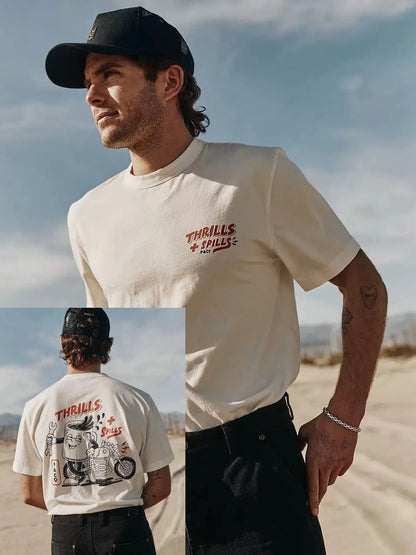 Heavyweight, Sheer Fabric. American-style Retro Pure Cotton Men&