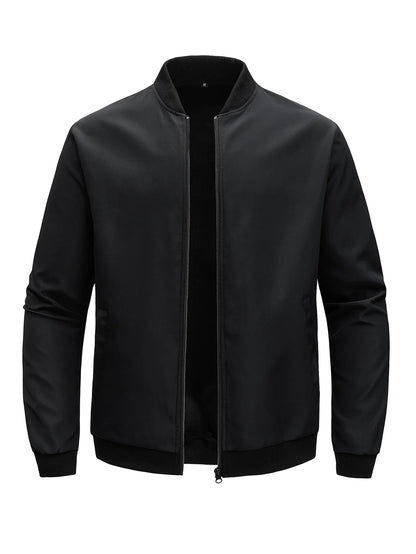 2024 Spring and Autumn New Baseball Collar Short Loose Solid Color Jacket Men&