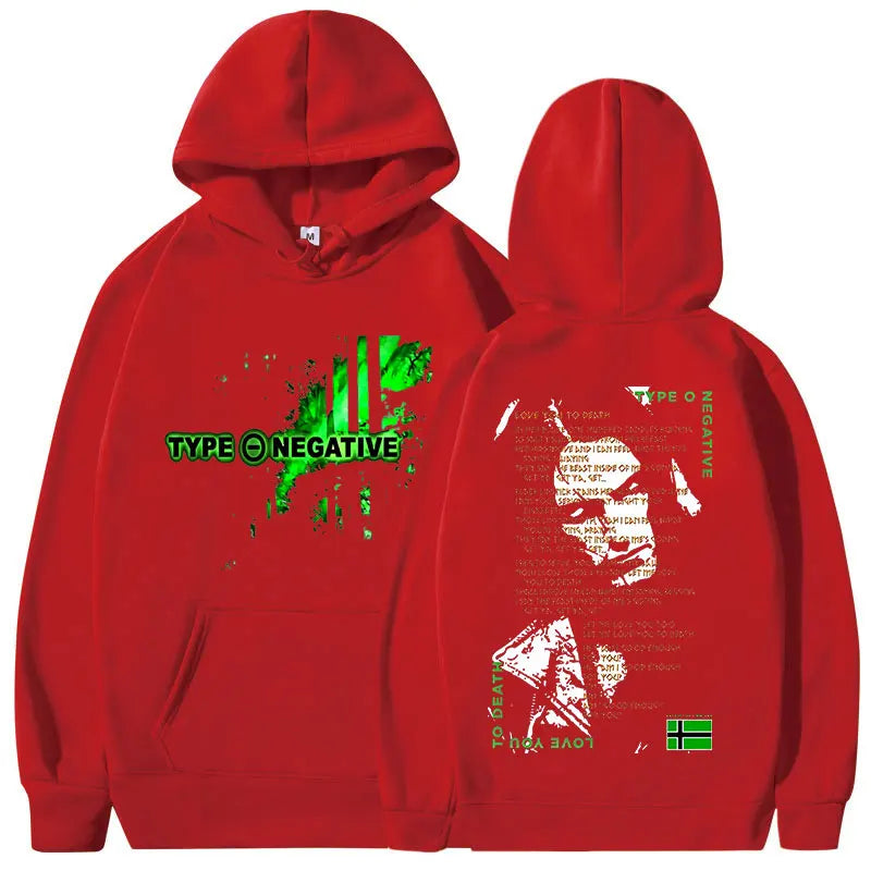 Type O Negative Love You To Death Hoodie Gothic Metal Rock Band Sweatshirt Men&