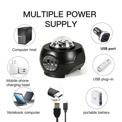 Galaxy Projector - USB-powered portable star projection lamp. Multi-color night light. Fantastical starry night sky effect light