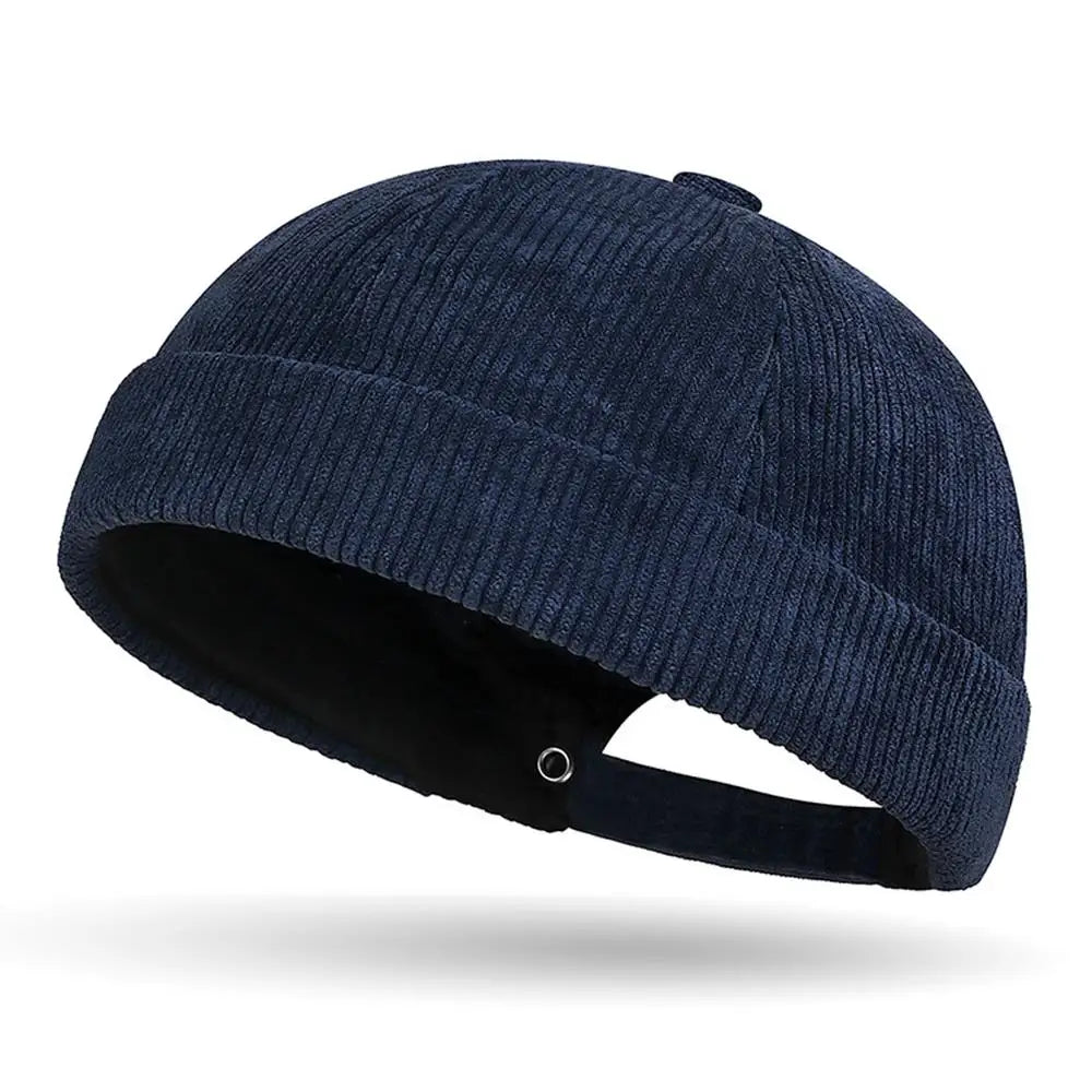 New Corduroy Brimless Cap for Men Women Adjustable Landlord Hat Retro Beanie Docker Caps unisex Hip Hop Hats Streetwear Dome Hat