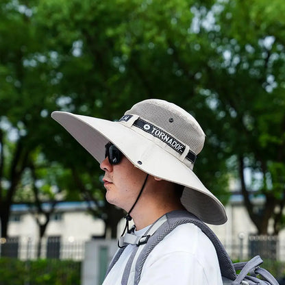 Summer Large Sun Hat Men Women Breathable Fishing Caps Sun UV Protection Mesh Fisherman Hat Hiking Outdoor Beach Cap