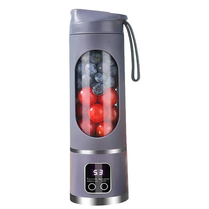 Portable USB Rechargeable Mini Blender &amp; Juicer with Digital Display &amp; 12-Blade System - Suitable for Travel, 3 Modes, USB- Oper