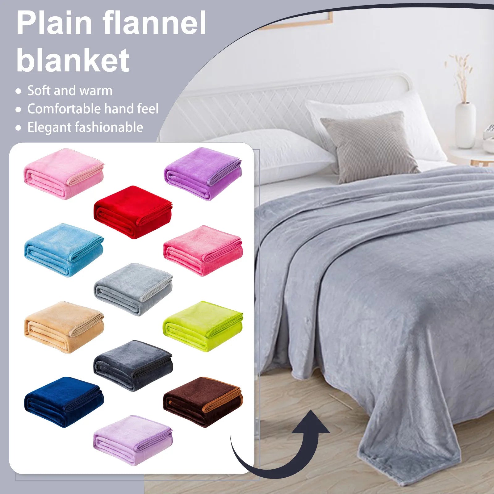 Fleece Blankets Single Twin Blanket For Bed, Full Size Fleece Throw Blanket, Warm Blanket For Winter, Shoulder Knee Cozy Blanket