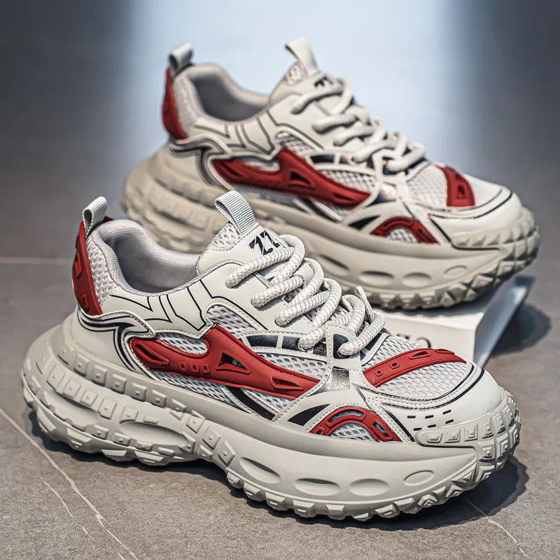 Sneakers for Men Fad Casual Mesh Mens Platform Sneaker Non Slip Wear Resistant Comfort Lace Up Soft Sole Shoes Zapatillas Hombre