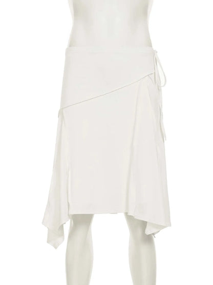 Vacation style temperament irregular European and American fashion spicy girl mid length skirt